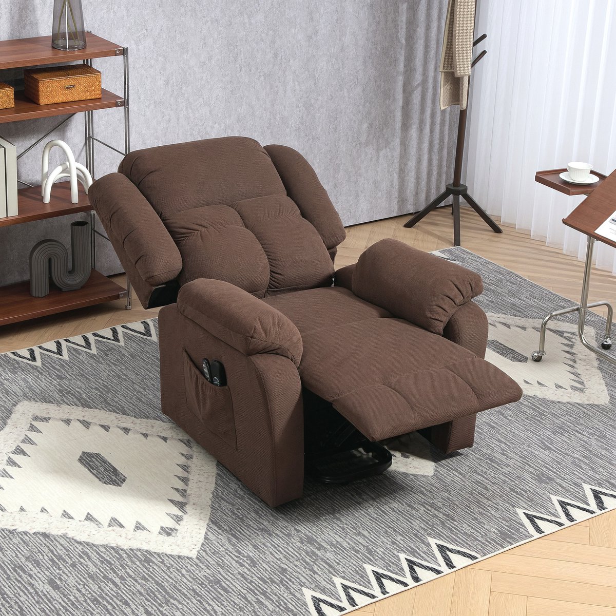 MODFU - Relaxfauteuil - Elektrisch - Sta-op Functie - Massagefunctie - Donkerbruin