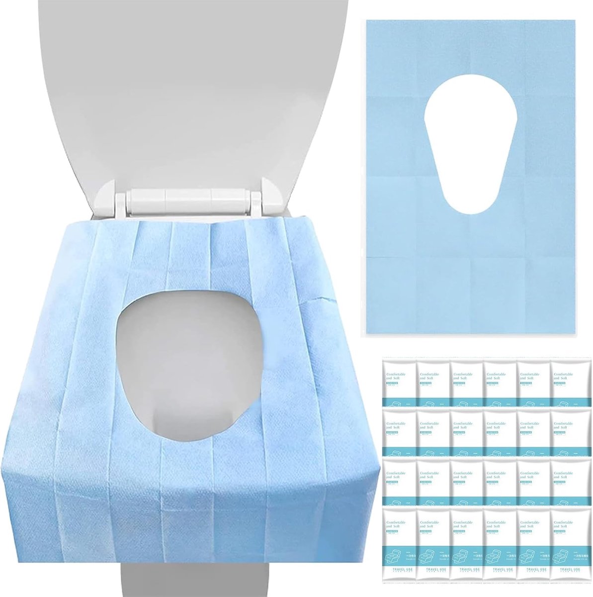 SnelShoppen - 30 Wegwerp Toilet Covers voor Kinderen en Volwassenen - Universele Reisaccessoires voor Potty Training - Waterproof en Hygiënisch - Idea