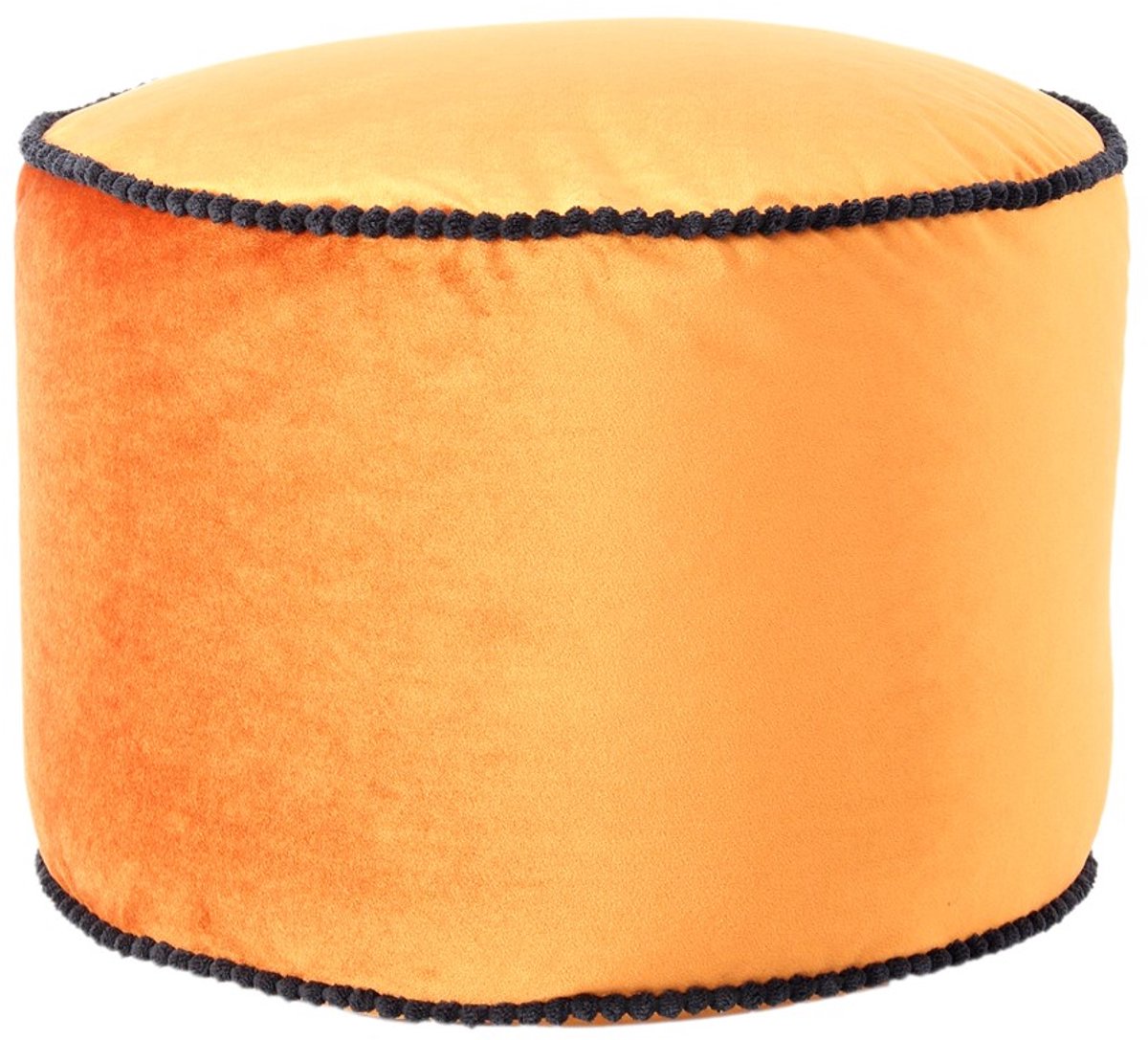 Padiro ronde poef Ø 47 x 32 cm - bronskleurig - fluweel - contrasterende rand en korrelvulling