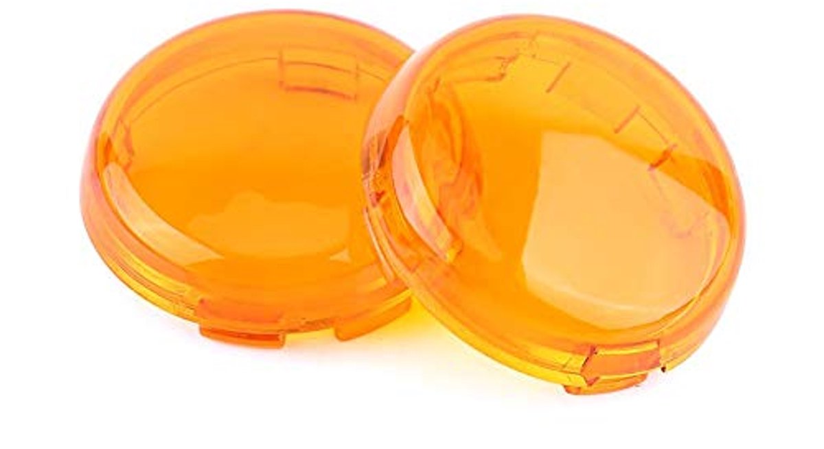 2 Pcs Turn Signal Light Lens Lenses Covers Kit, Keenso Round Motorcycle Turn Signal Light Lens Cap Compatible with - ShopVlot