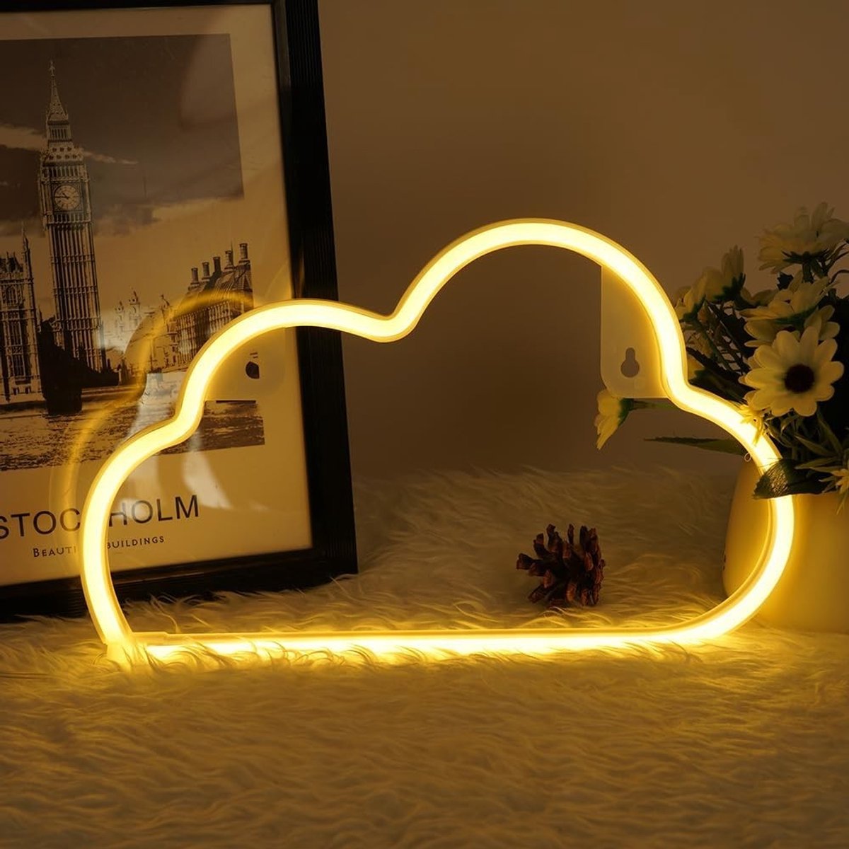 LED Neon Wolk Lamp - Warm Licht - Decoratieve Neonlamp voor Slaapkamer en Feest