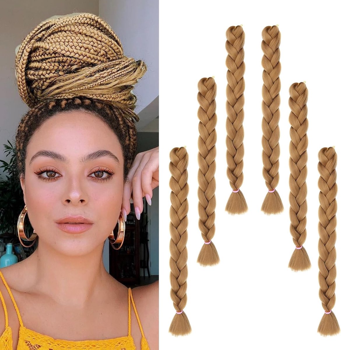 41 cm 6-delige Synthetische Haarextensions voor Box Crochet Braids - 104 cm Lang Haar