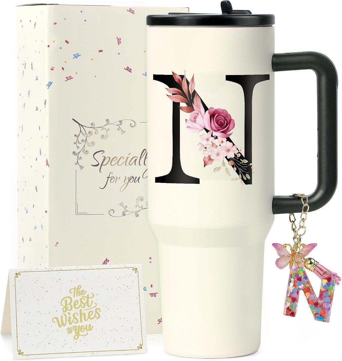 Thermosfles met Rietje - Roestvrij Staal - 1200 ml - Dubbelwandige Isolatie - Voor Dames
