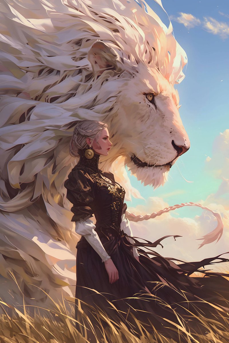 Leeuw Poster - Prinses - Dieren - Kunst - Unieke - Grote Kat - Kat - posters - formaat 70x100cm - Wanddecoratie - L3048MT