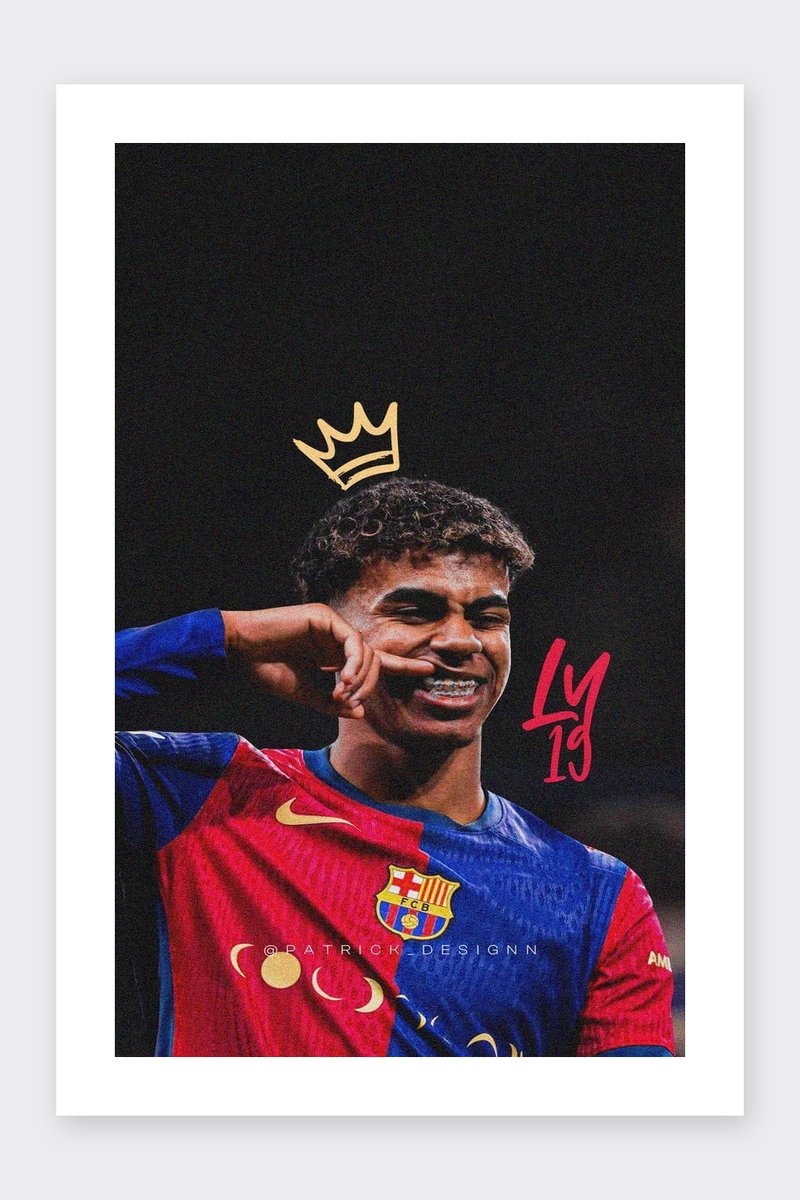 Lamine Yamal Poster - Voetbal Posters - Sport - Celeb - Atleet - Passe-Partouts Effect - Wanddecoratie Woonkamer - 180 gram papier - BL6617WV - Formaat 70 x 100cm