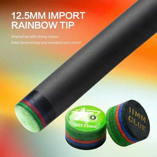 Pool Keu - Biljart Keu - Precisie Spel - Lage Doorbuiging - 147 cm - Zwart — afbeelding 3