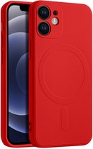 Casify Siliconen Hoesje geschikt voor MagSafe iPhone 12 Mini Hoesje - Rood