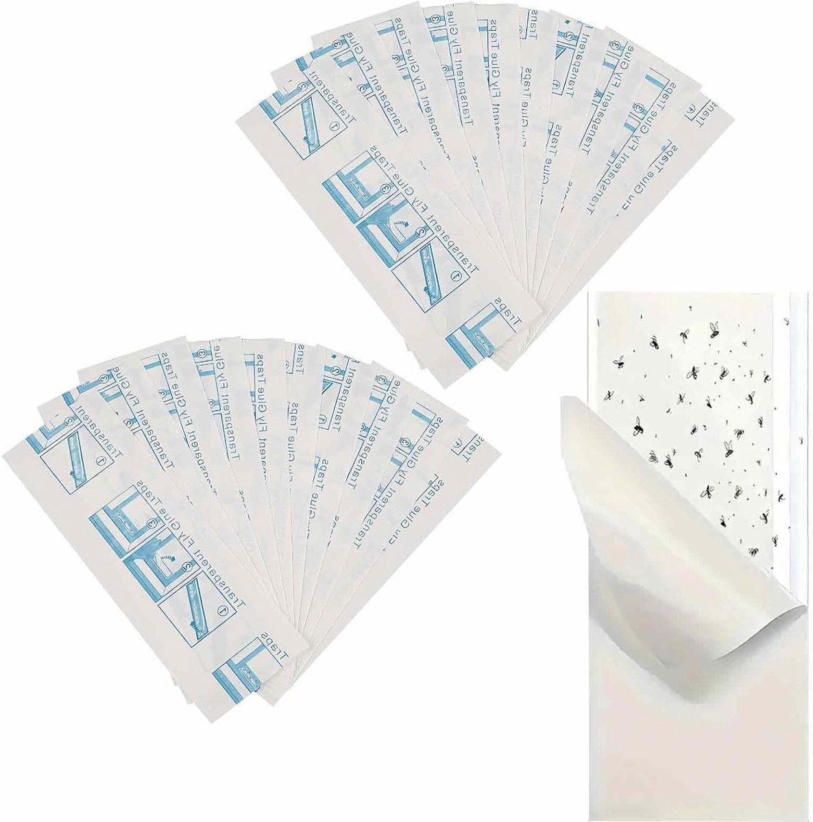 Vliegen Vangers - Plakstrips Insecten - Vliegen Vangen - Geurloos Zonder Chemicaliën - 20 Stuks - Transparant