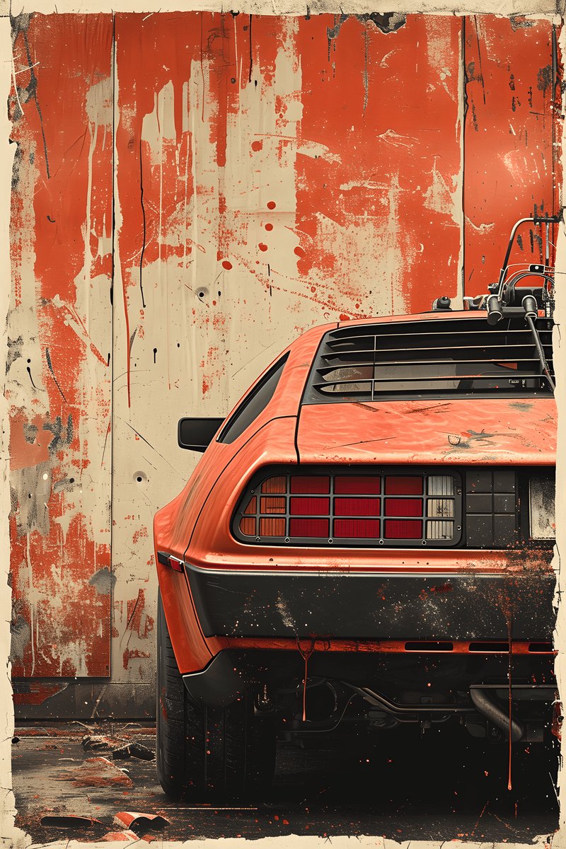 Vintage Delorean Poster - Retro Auto - Oldtimer - Filmvoertuig - Nostalgische - posters - formaat 30x40cm - Wanddecoratie - XS2377MT