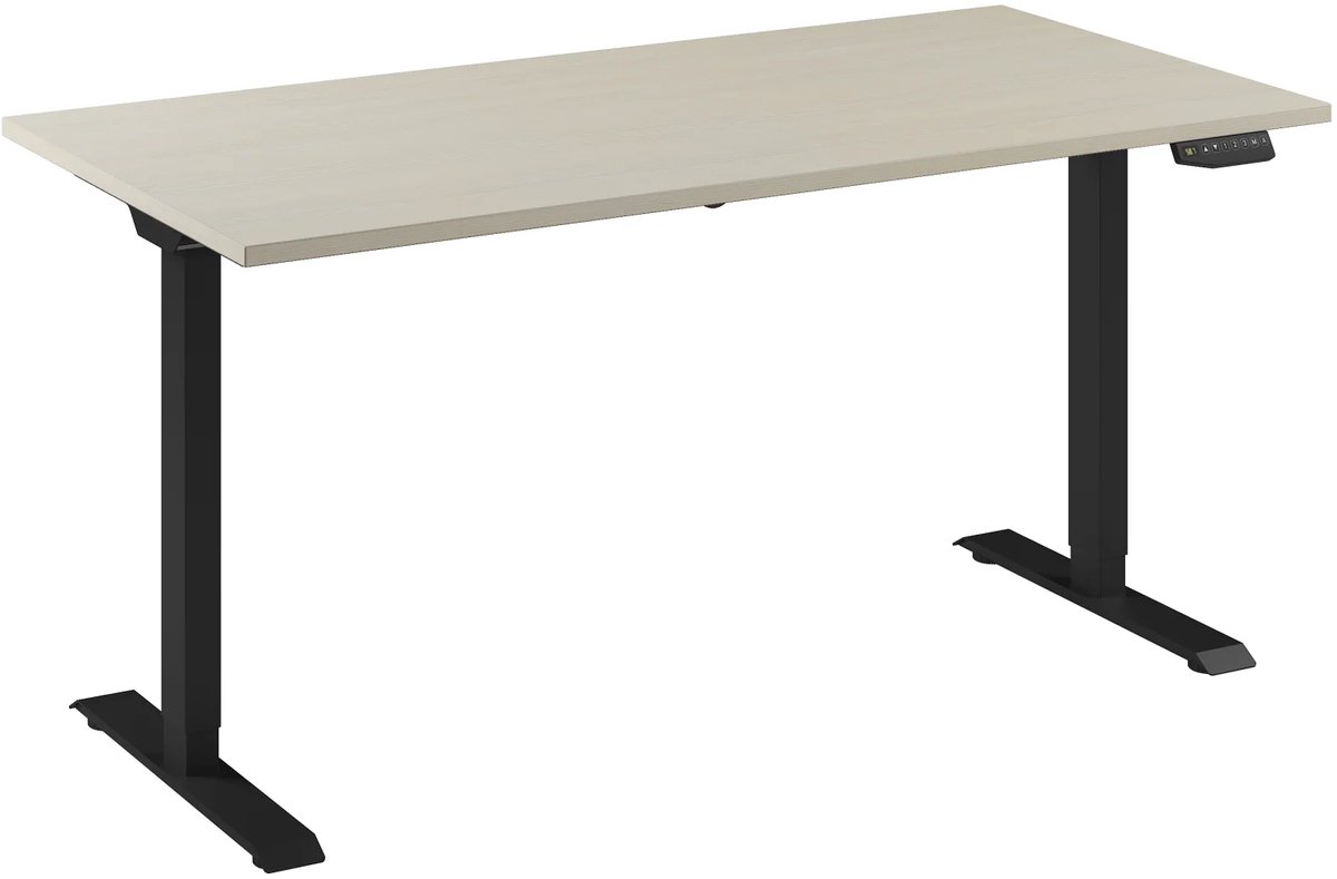 Bureau Adjust 1 Plus QA 160x80 Zwart/Ahorn