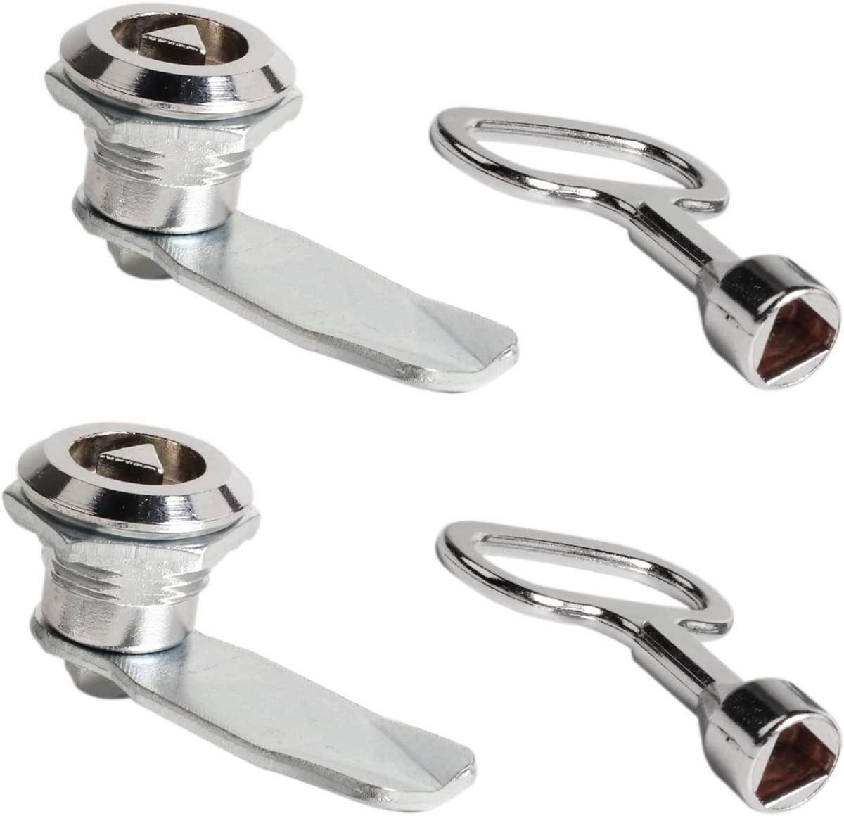 Brievenbusslot - Zilver - Cam Lock met Driehoek Socket Key - Voor Meubels en Kastdeuren