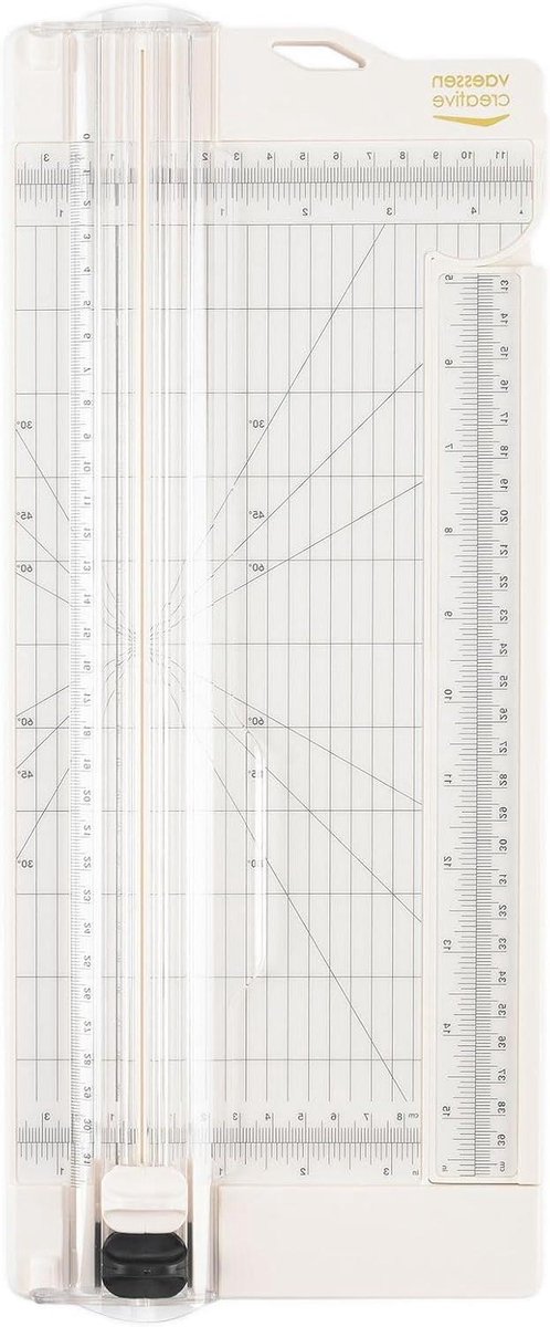 Papiersnijder met Rilfunctie - Papiertrimmer Snijmachine - Kaarten Maken - Uitschuifbare Liniaal - 305 cm - Offwhite