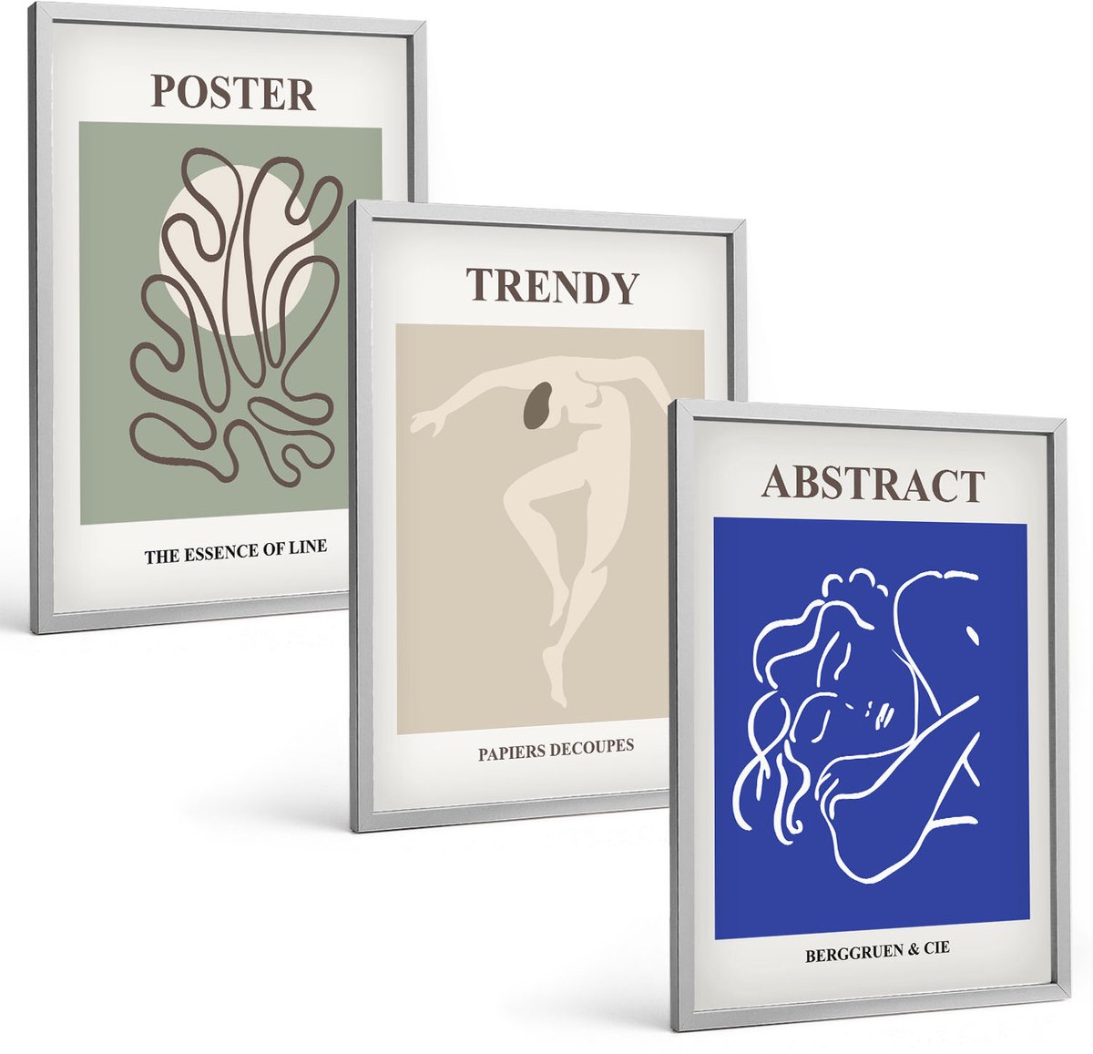 Coloray 3-Delige Schilderij Set - Pastelillustraties Van Henri Matisse - 40 x 60 cm - Moderne Wanddecoratie - Slaapkamer