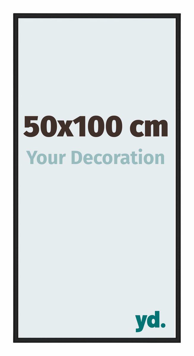 yd. Your Decoration - Fotolijst 50x100 cm - Aluminium - Zwart Hoogglans - Miami