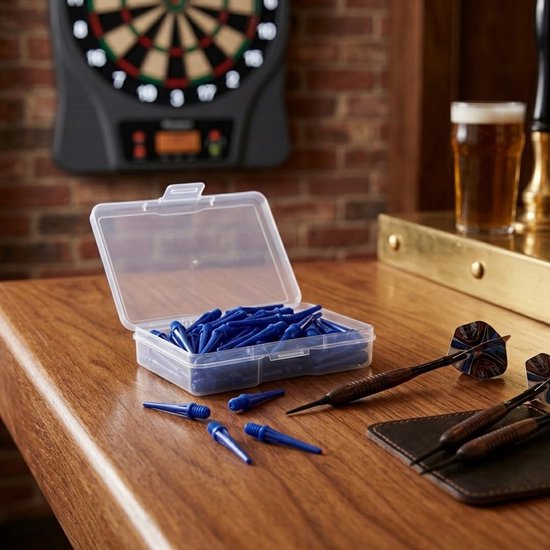 Blauwe dart tips soft tip set 180 stuks darts accessoires kunststof dart punten vervangbare soft tips voor elektronische dartborden inclusief opbergdoosjes — afbeelding 5