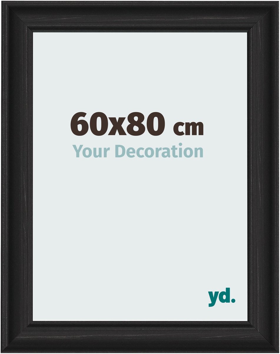 yd. Your Decoration - Fotolijst 60x80 cm - MDF - Zwart Houtnerf - Lazio