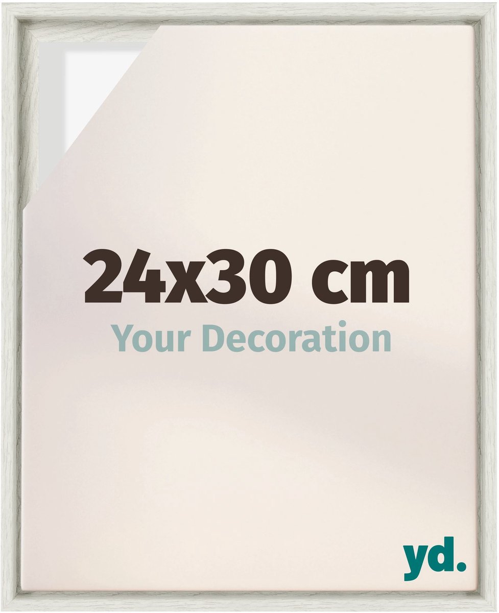 yd. yd, Baklijst 24x30 cm White Wash - Lijst voor Canvasdoek - MDF Lyon