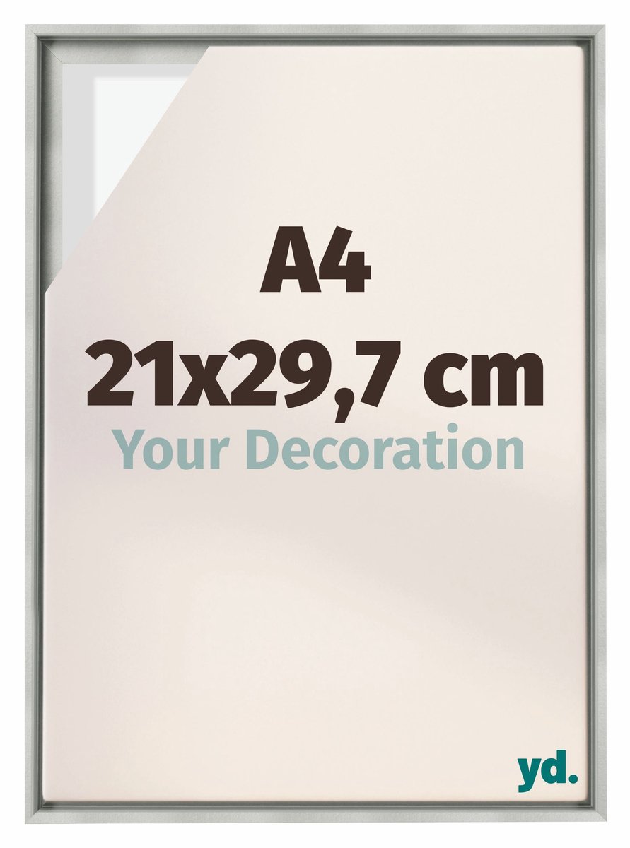 yd. yd, Baklijst 21x29,7 cm Zilver Mat - Lijst voor Canvasdoek - MDF Lyon