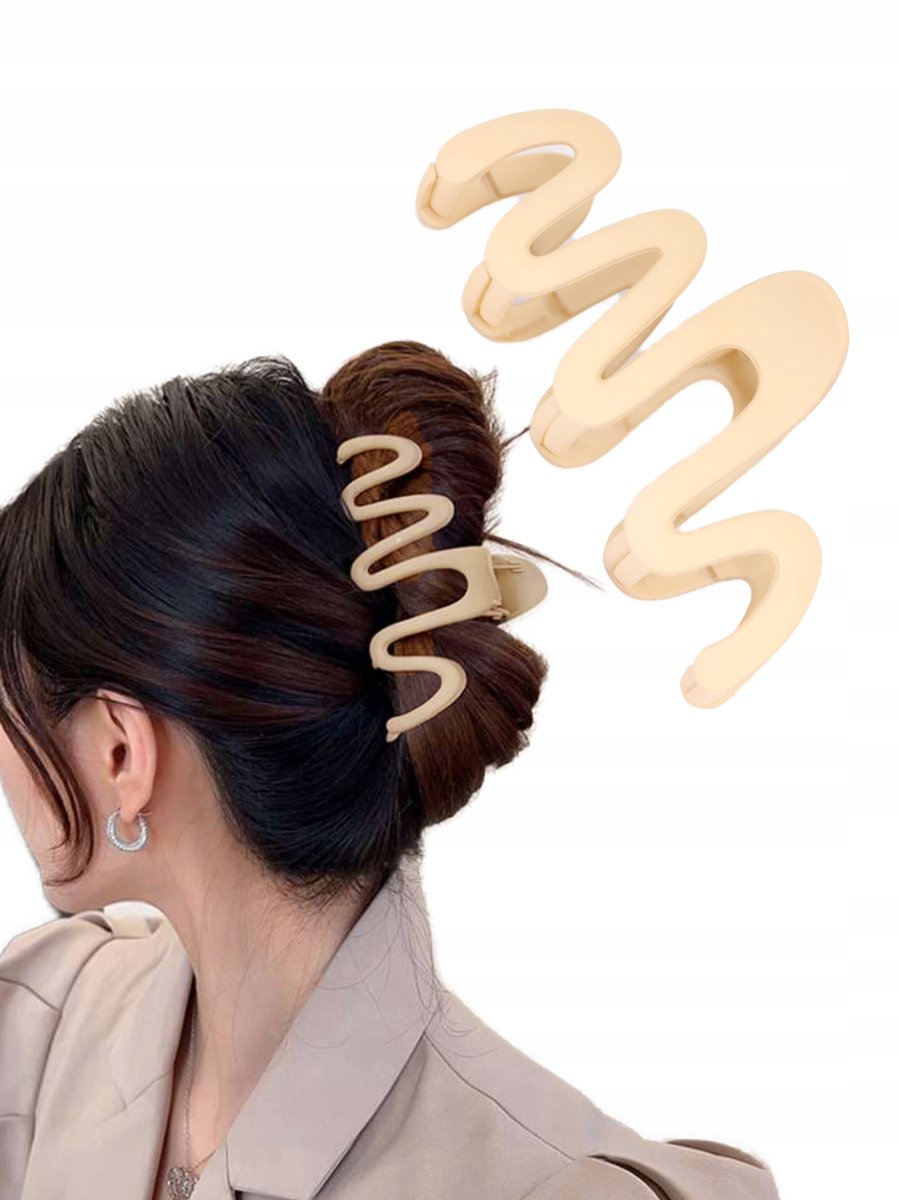 XXL Haarclip Klip Licht Beige - Sterke Klem voor Dik Haar