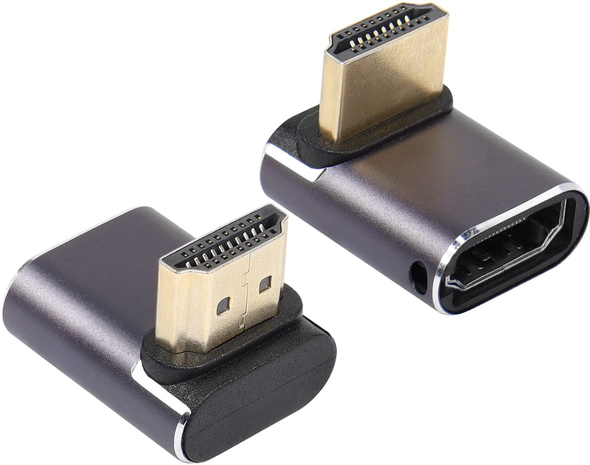 RIIEYOCA 8K&60Hz HDTV 90 Degree Up Angle Male to Female Adapter HDTV 2.1UHD Connector 3D Extender Support 8K@60Hz / - ShopVlot