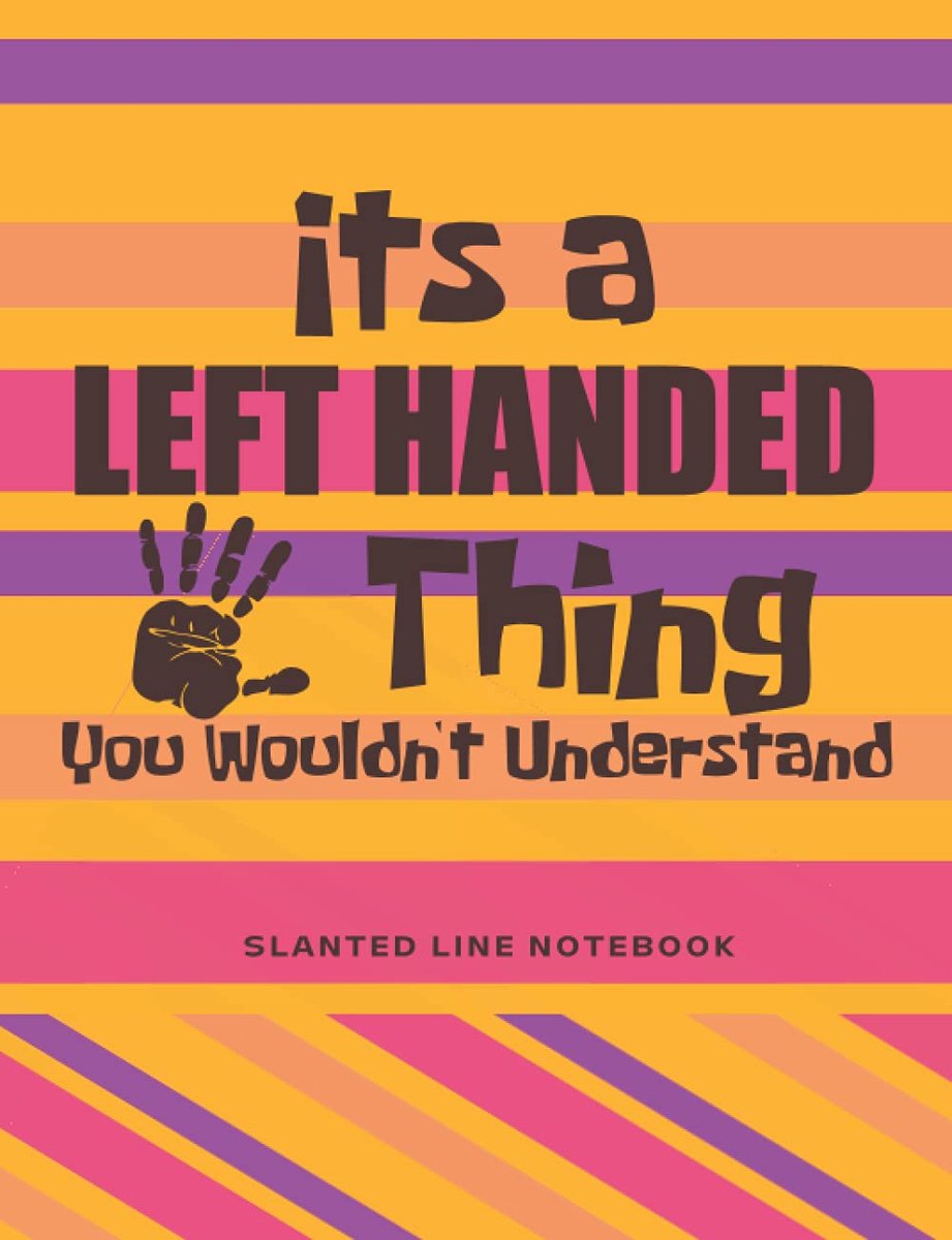 Left-Handed Notebook: Slanted Ruled Notebook For Left-Handers With Angled Lines to Make Writing Easier - ShopVlot