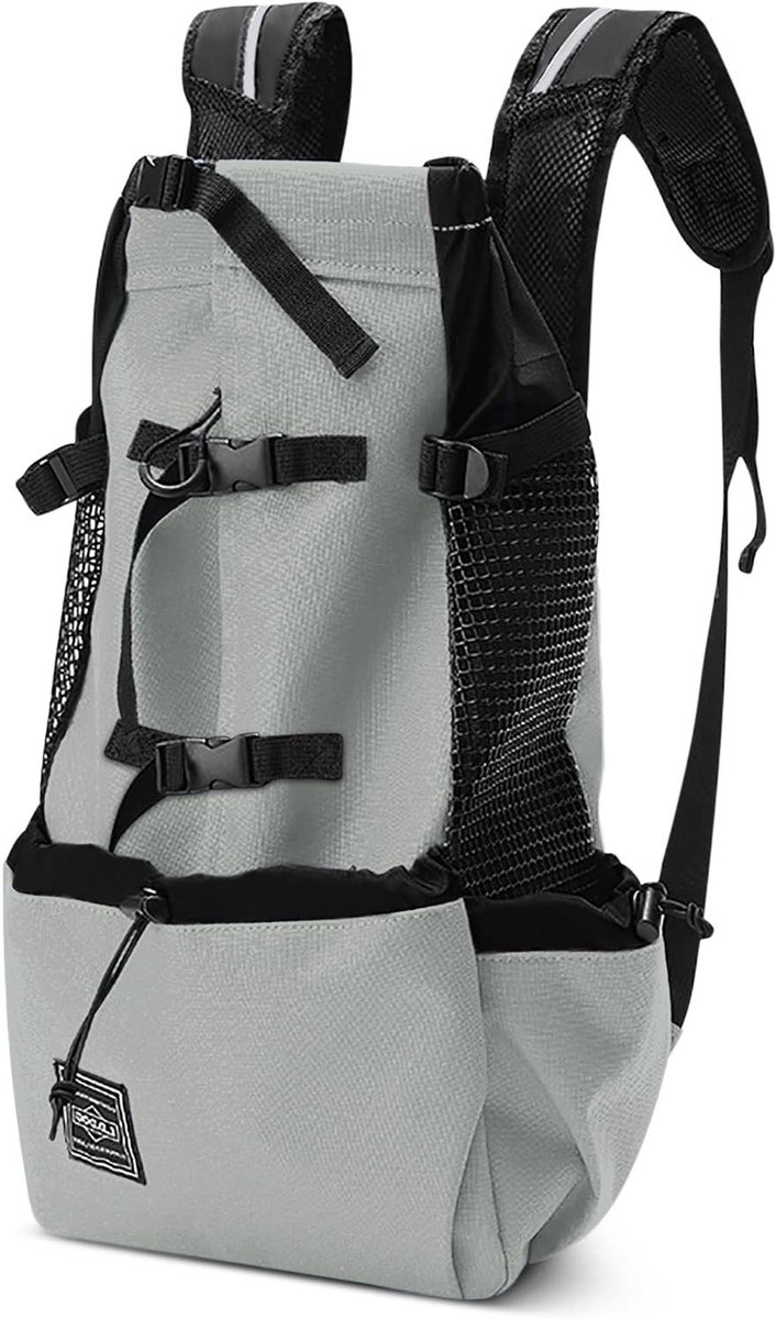 Huisdier Rugzak - Draagbare Hondentas - Comfortabel Reizen - Ademend Mesh Ontwerp - 57 x 28 x 12 cm - Grijs