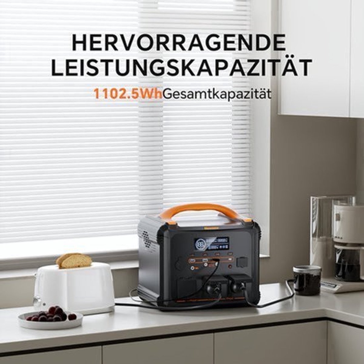 Powerstation – Draagbare Generator – Noodstroomvoorziening – Camping Accu – Mobiele Energieopslag – 1102,5 Wh Capaciteit – Snelle Oplaadtijd 1,2 Uur