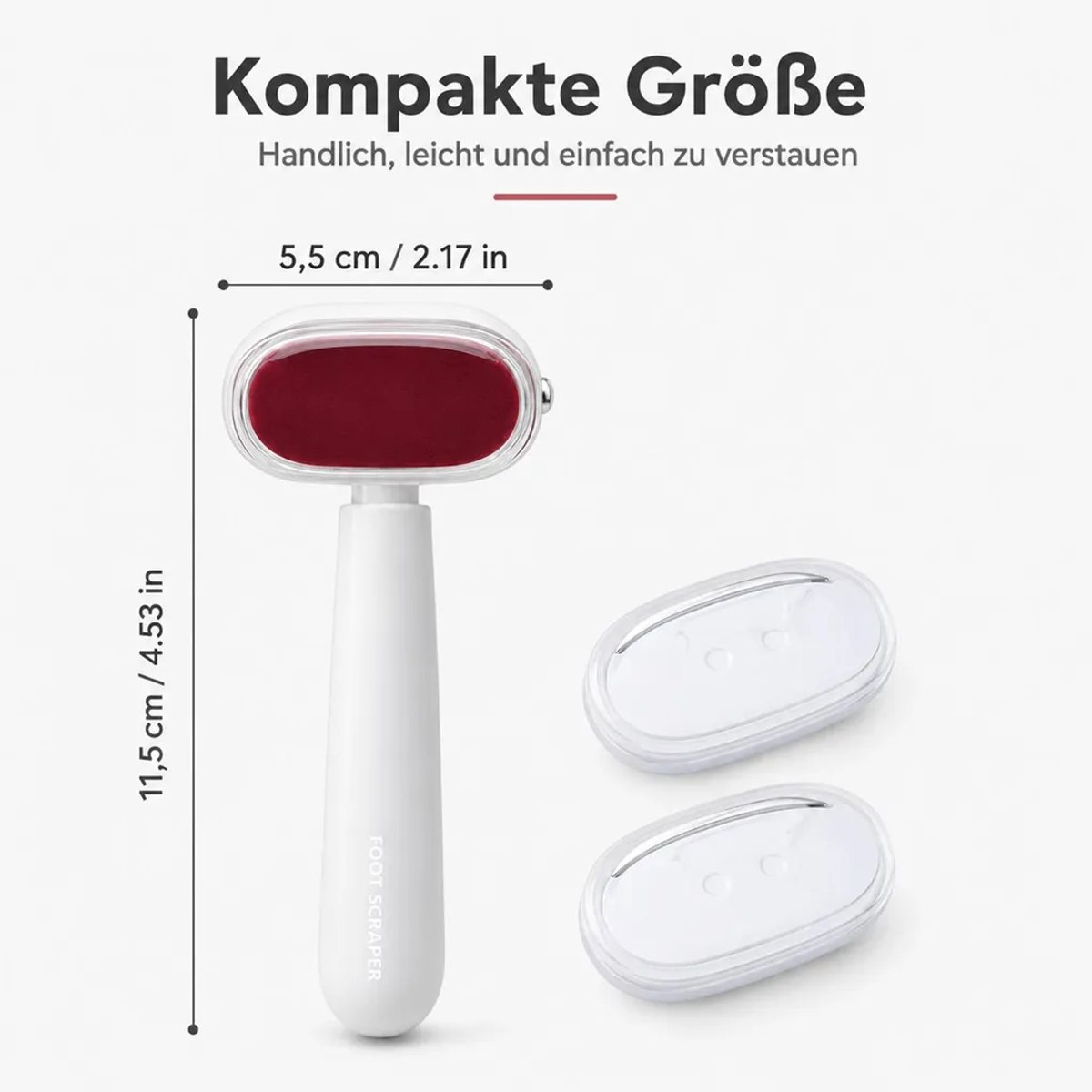 2-in-1 dubbelzijdige voetvijl, professionele eeltverwijderaar, roestvrijstalen mes, ergonomische handgreep, inclusief 2 vervangende opzetstukken, set van 2.