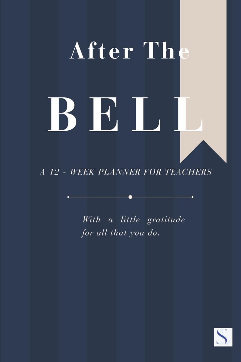 After the Bell [Navy Striped]: A 12-Week Teacher Planner for Weekly Planning, Monthly Overview and Daily Task - ShopVlot