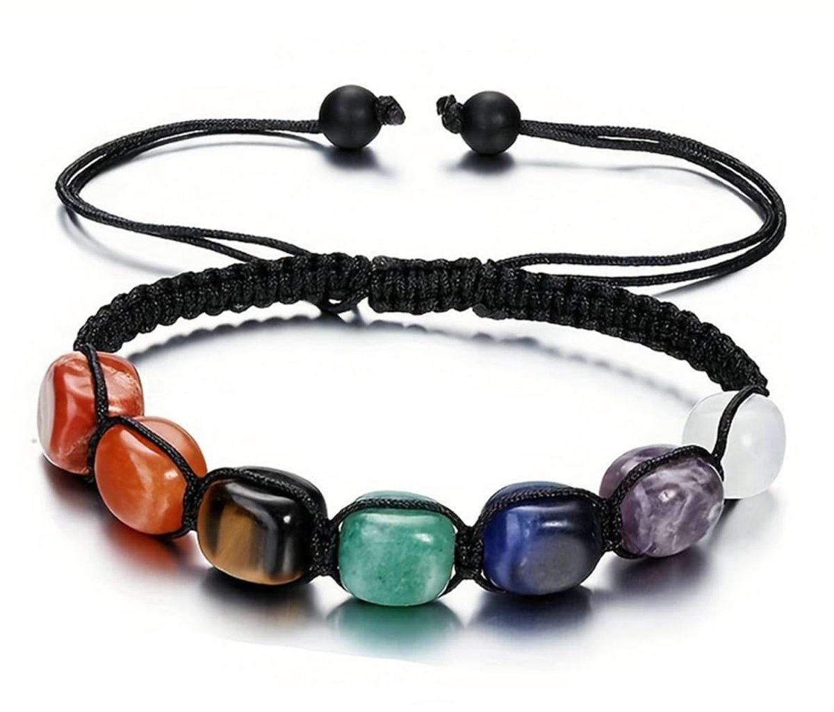 7 Chakra Armband Natuursteen, Kristal Voor Vrouwen - Geluk Edelsteen, Echte Stenen, Edelstenen Helende Stenen