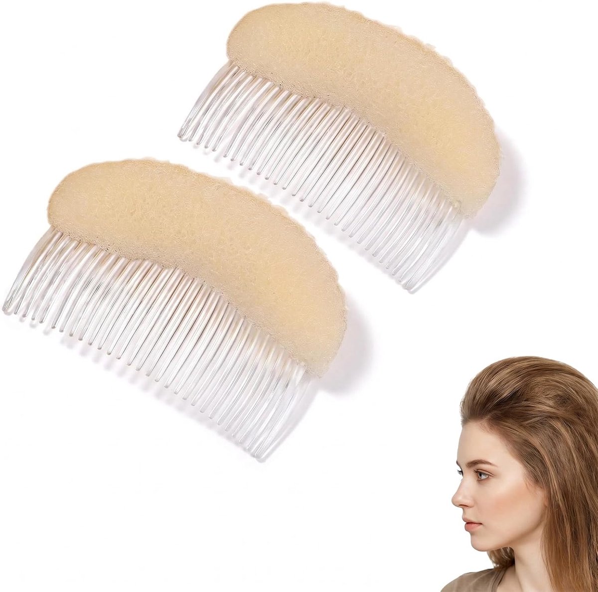 2 STKS Vrouwen Spons Foam Bump Up Haar Kam Bump It Up Volume Inserts Charmante Bijenkorf Haar Styler Clip Party Bun Maker