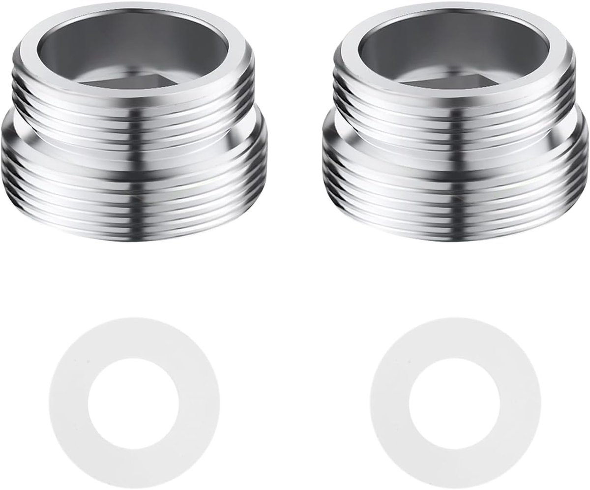 2-delige kraanadapter, aansluitkraanaccessoires met rubberen afdichtingen, messing draadadapters, keukenspoelbakaccessoires M20 tot M22.