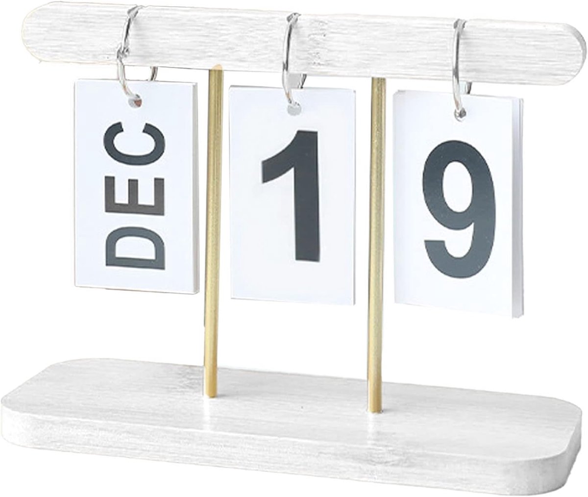 Dailygoods- Bureaukalender Houten - Eeuwigdurende Kalender - Herbruikbare Kalender - Decoratieve Tafelkalender - Duurzaam Houten Materiaal - Geschikt voor Thuis/Kantoor