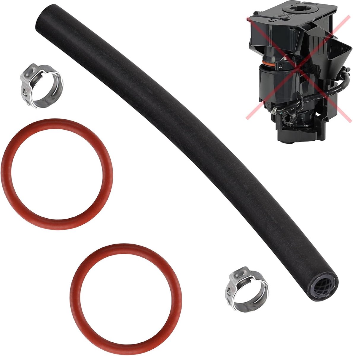 Pack 2x afdichting O-ring onderhoudsset 1x reserveslang compatibel met Siemens EQ serie & Bosch EQ.3 s100 s300 s500 VeroCup 100 300 EQ.9 s300 s500 s700 s900 naar zetgroep S-46 van