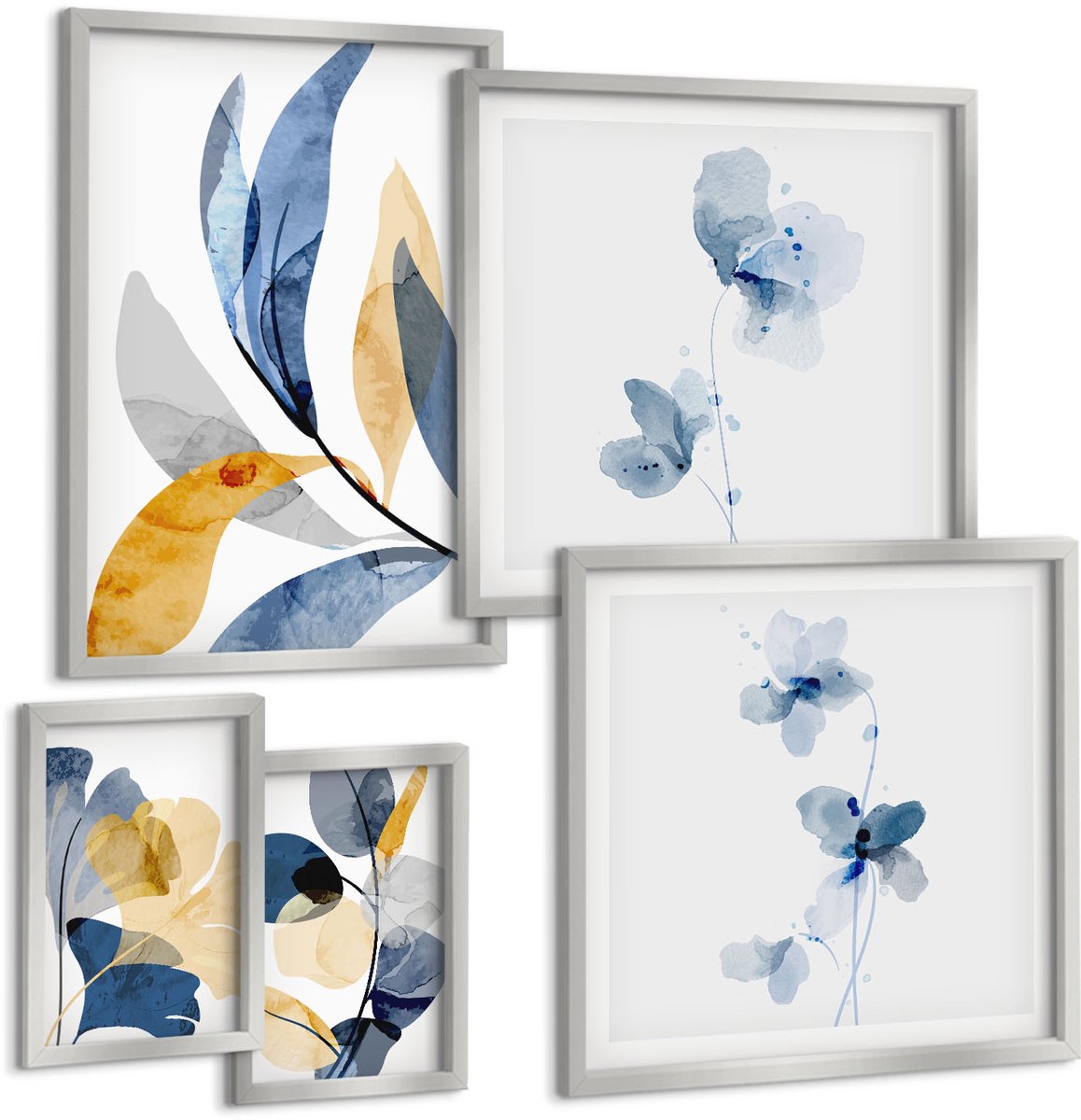 Coloray 5-Delige Schilderij Set - Bergmeren Met Water En Omringende Natuurlandschappen - 20 x 30 cm - Decoratieve Schilderijen - Woonkamer - Interieur - Wanddecoratie