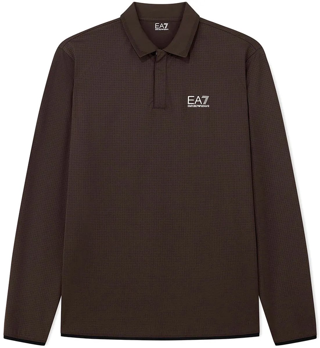 Ea7 Emporio Armani 7m002479_af26654 Lange Mouw Poloshirt Bruin S Man