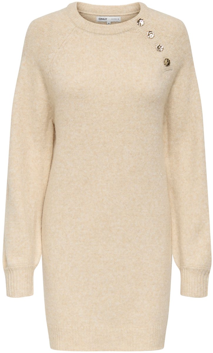 ONLY - ONLEMMA LIFE LS BUTTON ONEC DRESS CC KNT - Dames - Mini jurken