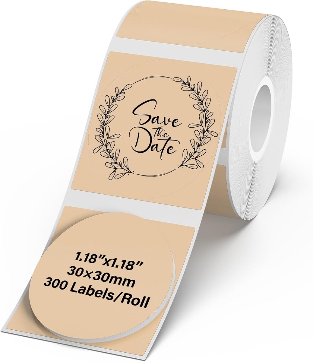 Thermische etiketten, 30 mm, cirkel, vinyl, waterdichte stickers, zelfklevende ronde stickers, compatibel met M110/M220, 300 stuks