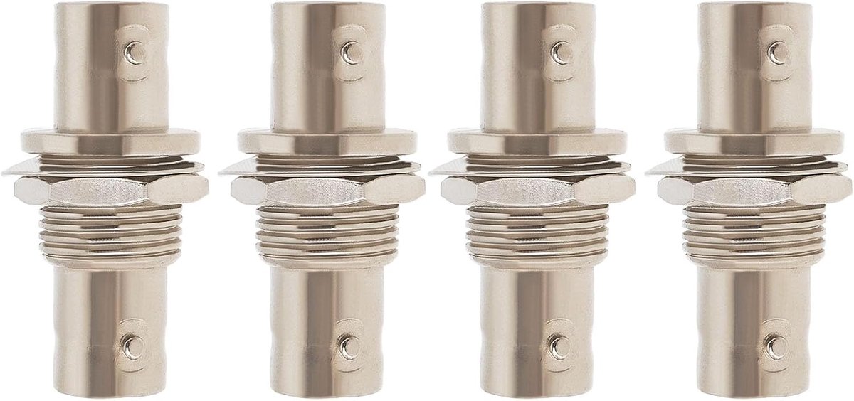 4 Pcs BNC Female to Female Panel Mount Coax Adapter BNC Coupler for CCTV Security Camera System Extension Cable Wifi Radios