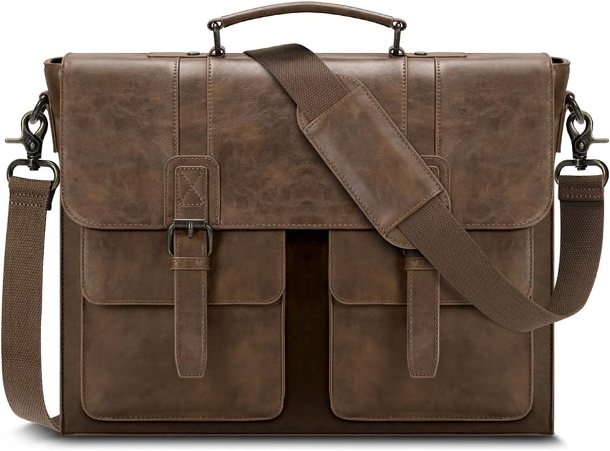 PolkaHome Messenger Bag Laptoptas 15.6 inch Bruin