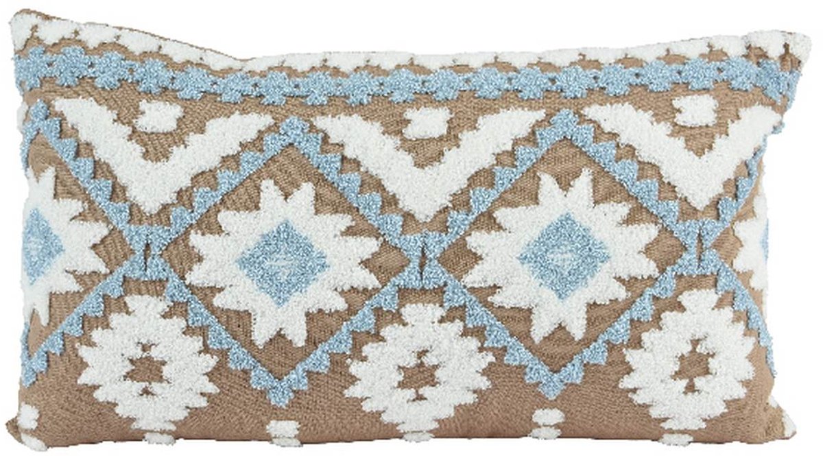Kaemingk kussen indigomotief beige 50 x 30 cm