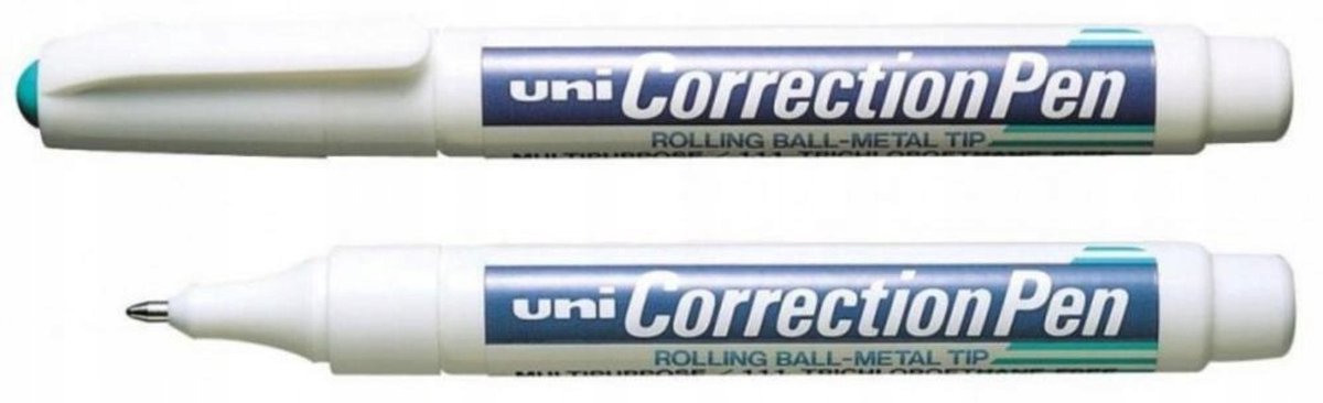 2x Uni Vloeibare Correctiepen CLP-300, 8ml, Metalen Punt