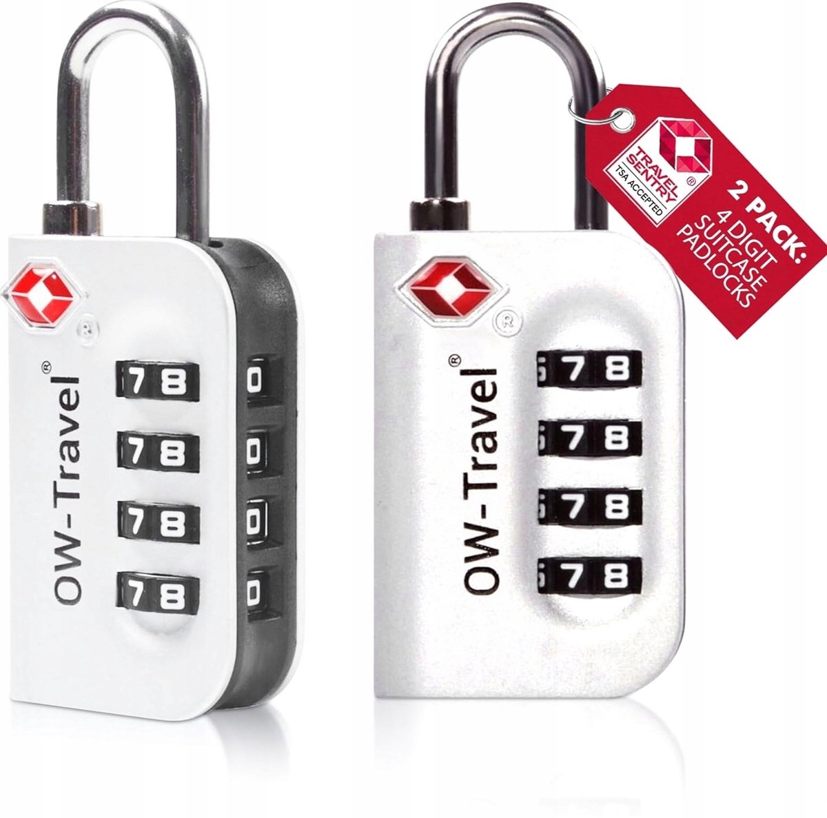2x Cijferkoffer Hangslot - Bagage- & Rugzakbeveiliging