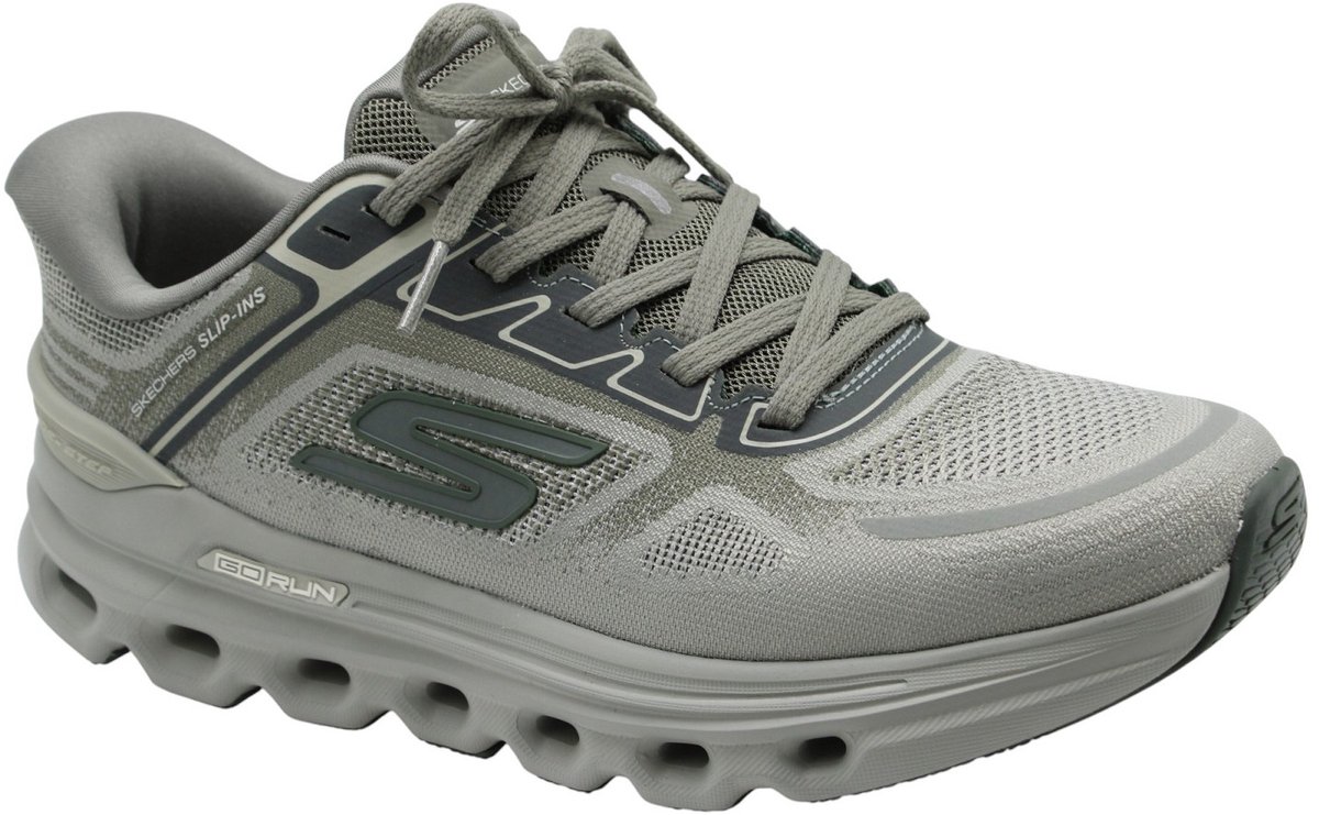 Skechers - Schoenen - Olijfgroen - Heren - Maat 43 -