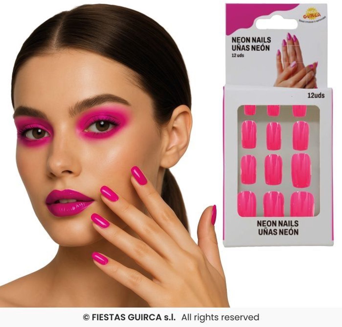 Neon Kunstnagels Roze