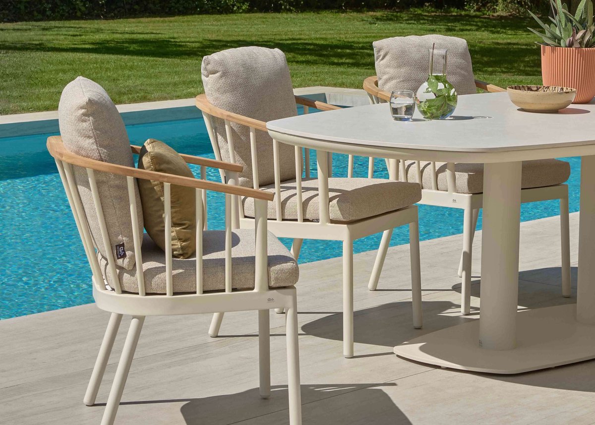 Apple Bee Melville Tuintafel Oyster - 280x110 cm - Ovale Voet