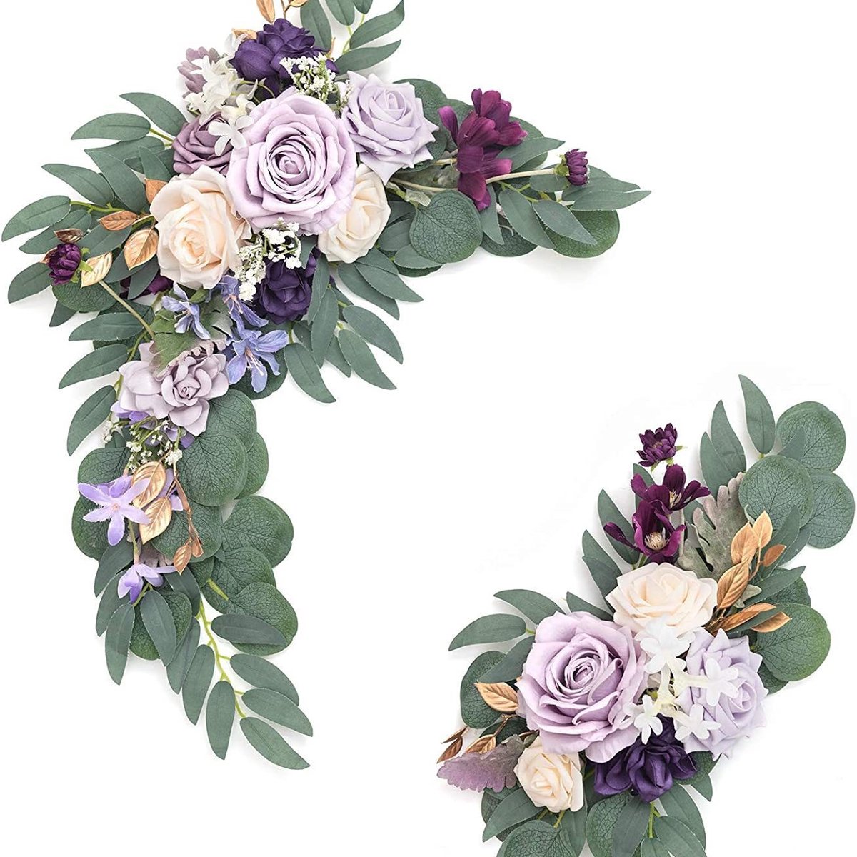 Bloemstuk Geschikt voor een trouwboog, tweedelige set, kunstbloemen, bloemversiering Geschikt voor een welkomstbord