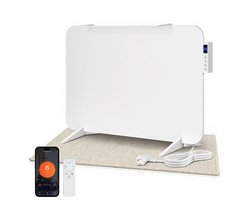Infrarood Paneel 450W Wit, Wand en Vrijstaand Verwarming met WiFi App en Handdoekhouder