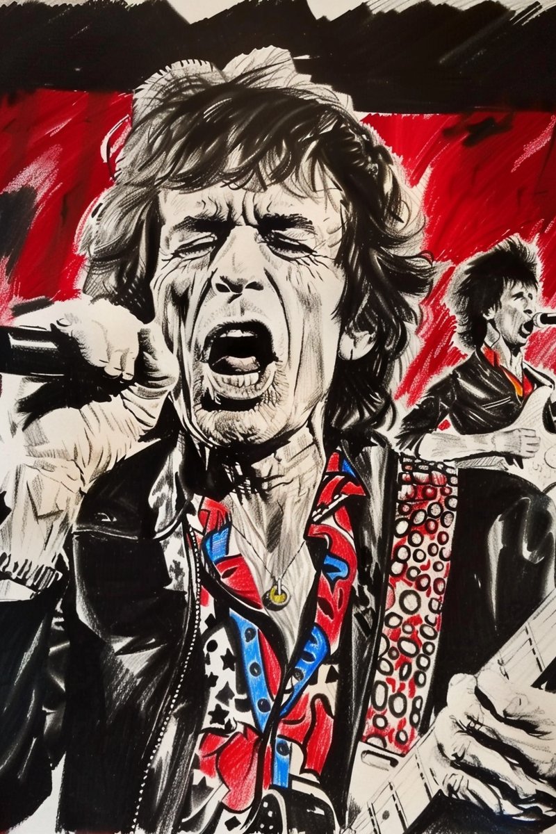 Mick Jagger Poster - Rolling Stones - Rockster - Muziek - Legende - Performance - Rock-n-roll - posters - formaat 30x40cm - Wanddecoratie - XS2637YR