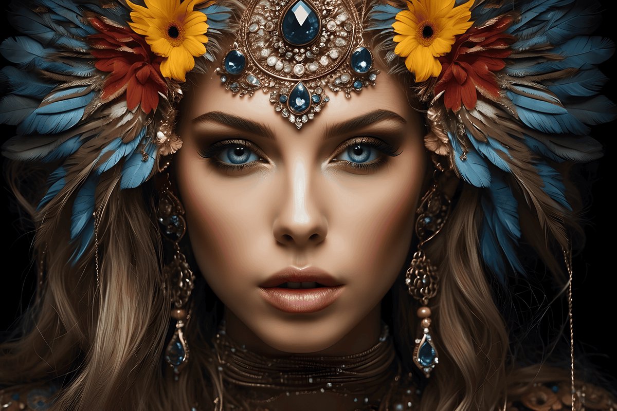 Vrouw Ogen Poster - Kleurrijke - Kleuren - posters - formaat 70x100cm - Aesthetic - Wanddecoratie - Moderne Kunst - Aesthetic room decor - L1587MT